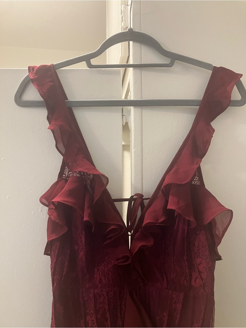 For Love & Lemons Bordeaux Daphne Lace Midi Dress Sz S. - Picture 4 of 9